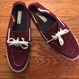 Size 10 Dark Red Sperry Boat Shoes